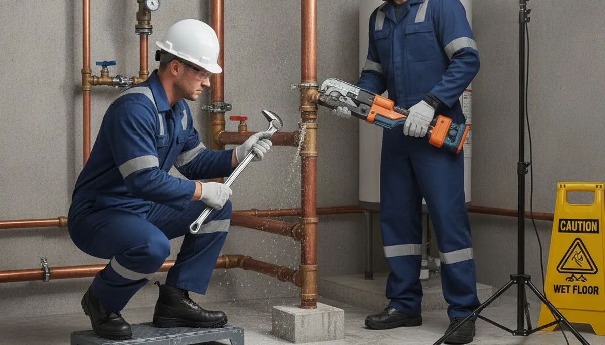 Emergency plumber in Cleveland, OH responding to burst pipe and flooding repair call