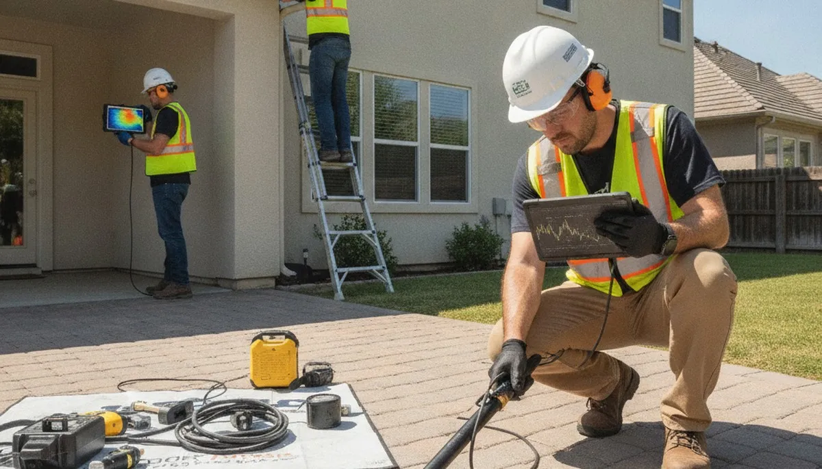 Cleveland, OH plumbers inspect for hidden leaks in homes with professional leak detection equipment