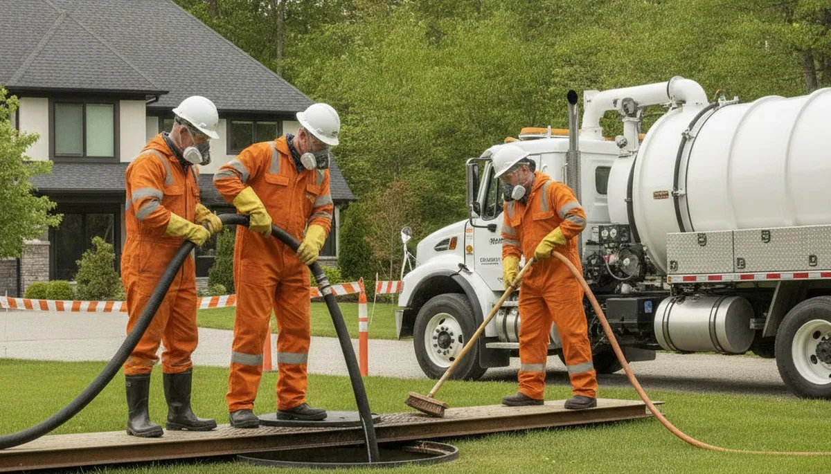 Cleveland, OH plumber cleaning septic tank for reliable home plumbing service